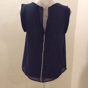 Forever21 Dark Blue Top With Diamonds Size Small